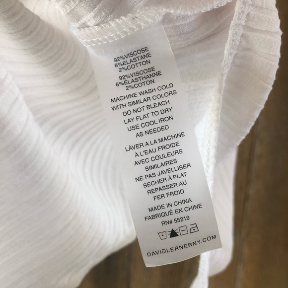 NWOT | David Lerner | White Ribbed Henley Bodysuit - Picture 7 of 7